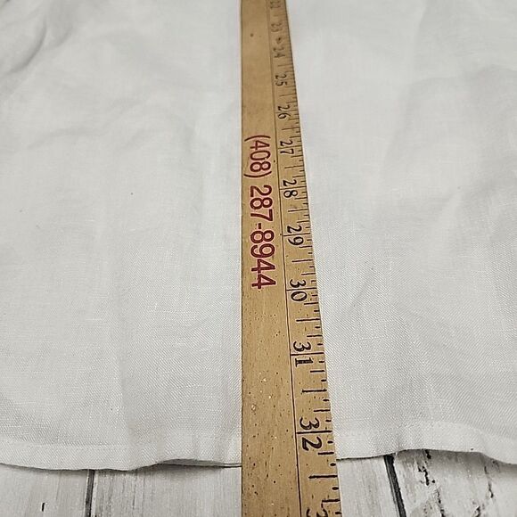 J. Jill Love Linen ButtonUp White Shirt LongSleeve Panel Casual Tunic WomenSz L - Picture 6 of 11